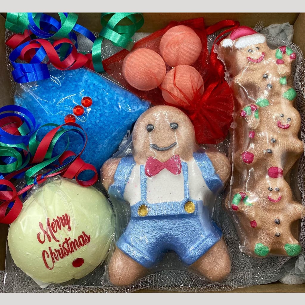 Gingerbread Man Christmas Bath Bomb Gift Set - Christmas 