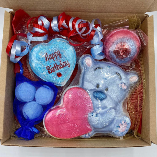 Teddy heart birthday bath bomb gift set - Birthday